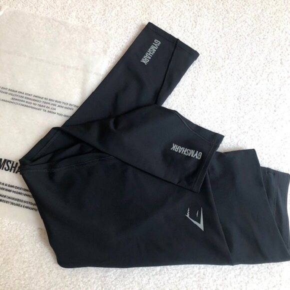 New / NWT Gymshark Speed Leggings / Running Tights B4A6V-BBBB, Black -Size Small - Picture 2 of 9